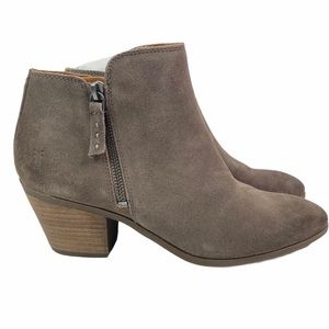 Frye Taupe Judith Zip Suede Ankle Bootie Size 9